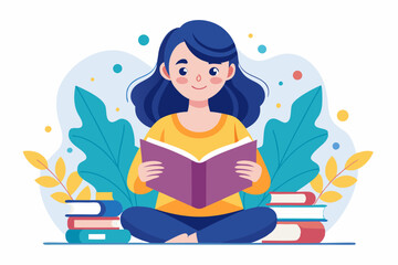 girl reading a book