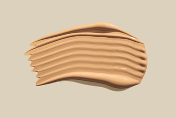Make up smear foundation smudge texture beige isolated background