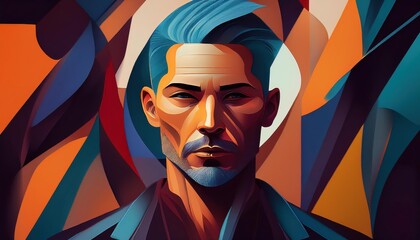 Vibrant Abstract Portraits Depicting Human Forms Immersed in an Ethereal, Kaleidoscopic Dreamscape, Embracing Color and Texture.