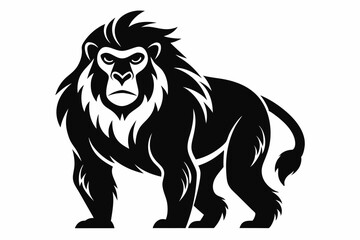 animals ape sublimation black and white color