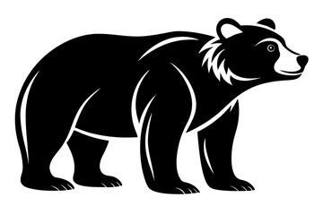  animals bears black and white color silhouette