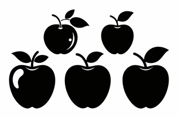 set of apples silhouette