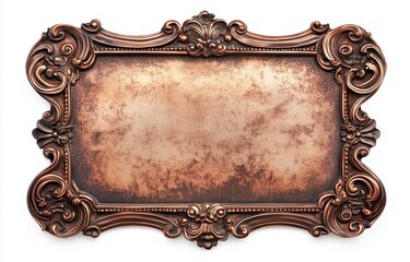 Ornate Copper Frame: A vintage copper frame with intricate, ornate details and a smooth, aged surface provides a striking backdrop for your text or imagery.