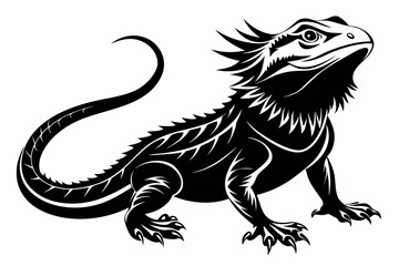  bearded dragon  silhouetted 