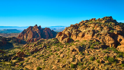 Aerial of Red Rock Formations in Snow Canyon Utah