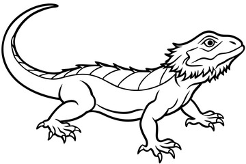  bearded dragon  silhouetted 