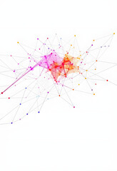 Multi color network isolated on white background, isometry
