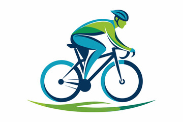 bike with man vector illustration