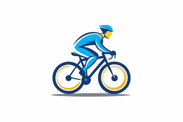 bike with man vector illustration