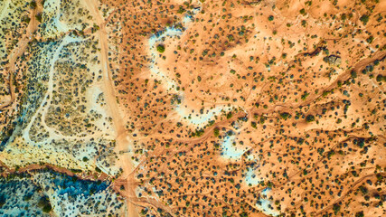 Aerial of Gooseberry Mesa Desert Patterns Utah