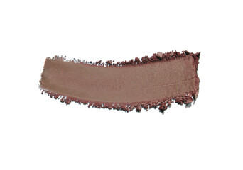 Chocolate brown make-up product matte eye shadow texture swatch isolated on white 