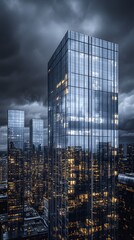 Fototapeta premium City Skyline with Skyscrapers 