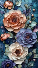 Flowers, Art, Oil Painting, High Relief, Watercolor, Abstract Image, Texture, Pattern Background, Wallpaper, Smartphone Cover and Screen, PC, Laptop, 9:16 and 16:9 Format