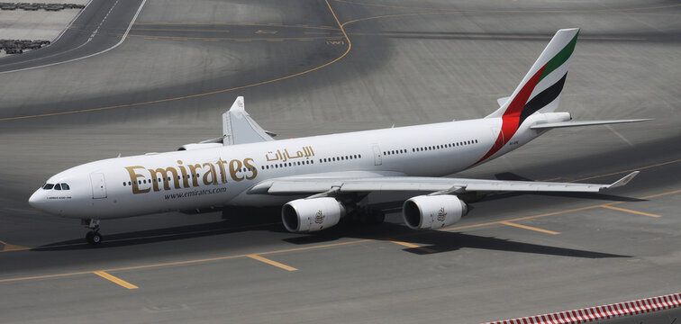 Emirates Airlines Airbus A340 at Dubai Airport DXB