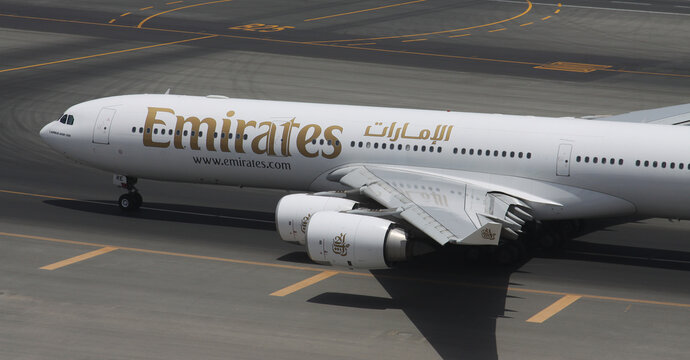 Emirates Airlines Airbus A340-500 at Dubai Airport DXB