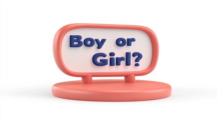 A playful sign asking "Boy or Girl?" in bright colors, often used for baby gender reveal parties.