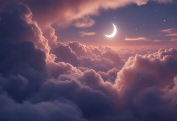 Crescent moon wallpaper. ramadhan moon wallpaper. eid moon background