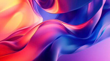 Fototapeta premium Abstract vibrant fluid wave design with red, orange, blue, and purple colors.