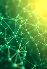 Obraz premium Green network connection structure. Science background. Abstract digital background. Big data visualization. 3d rendering, craft clay, with white tones