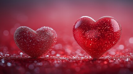 Obraz premium Romantic Valentines card with large red heart.