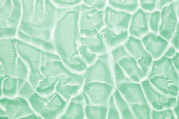 Cream gel green transparent cosmetic sample texture background