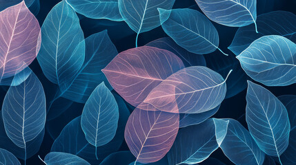 "Minimalist abstract background featuring delicate outline leaves, creating an elegant and modern design."