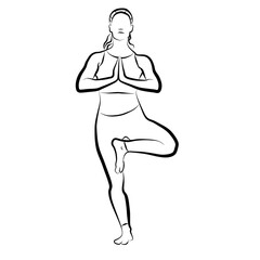 Tree Yoga Pose Vector