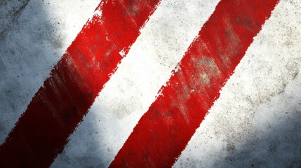 Red and White Diagonal Stripes on Grunge Surface: Abstract Texture