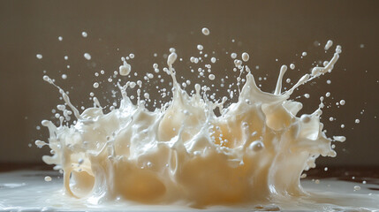 Liquid explosion captured in mid-air with AI enhancement showcasing splashes
