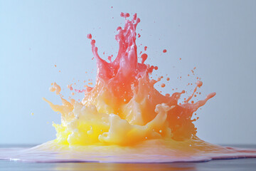 Liquid explosion captures vibrant colors in motion with AI enhancement
