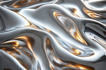 Flowing patterns in metallic hues create a mesmerizing visual effect