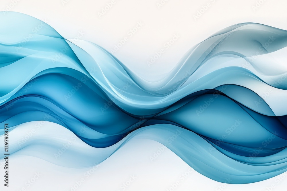 Poster a minimalist depiction of a single wave crest in bold blue and white lines, set against a plain ligh