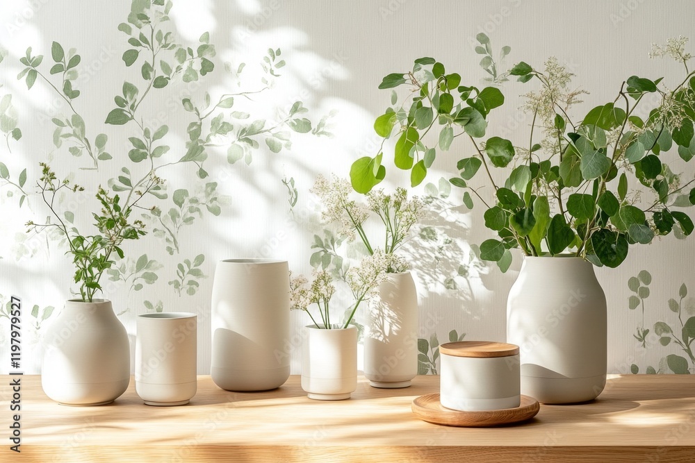 Aufkleber A minimalist wallpaper featuring simple overlapping circles in soft pastel tones, creating a calming and modern aesthetic