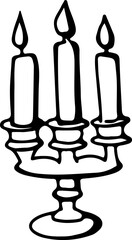 A simple doodle icon for a candle stand