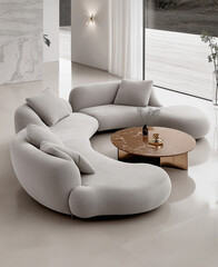 Modern living room interior. Light interior