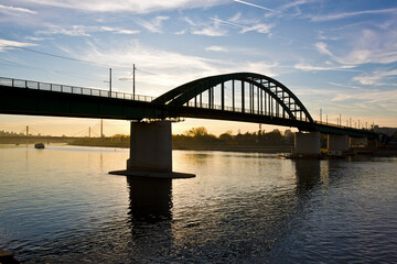 Silhouette of the iron bridge