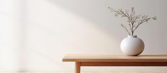 Obraz premium Minimalistic Living Room Design with Wooden Table