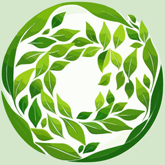 Eco-Friendly Leaf Circle Illustration