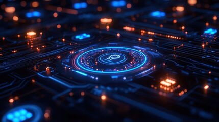 Cybersecurity software, close-up of encrypted data on a screen, secure lock icons, futuristic design
