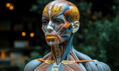 Fototapeta premium Detailed Anatomical Model of the Human Head and Neck