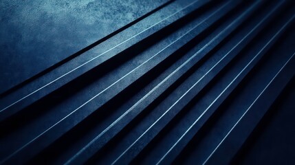 Obraz premium Abstract dark blue metallic diagonal lines background texture.