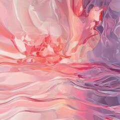 Fototapeta premium Rippled mirror-like surfaces with soft gradients of pink, fluid and elegant --v 6.1 Job ID: a53b2879-79bf-4a99-b357-f148aa31cacf