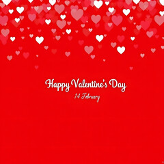 Happy Valentine's day greeting card featuring a red background