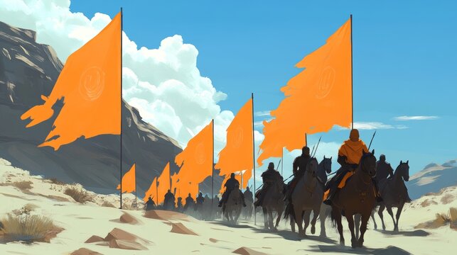 A depiction of the conflict between the Pandavas and Kauravas, as narrated in the Hindu epic Mahabharat, set in the battlefield of Kurukshetra, India.