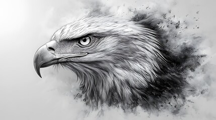 Powerful eagle black white artistry high resolution hd image