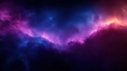 Naklejka premium Dark purple, blue gradient background with grainy texture. Blurred edges create soft lighting. Mysterious space atmosphere. Digital artwork looks creative, artistic. Image bright colors, dynamic