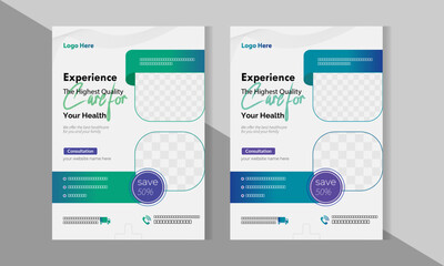 Modern minimal creative trendy medical flyer design template vector 