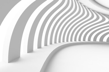 Naklejka premium Abstract modern architecture with curved lines and minimalist design. 3d render