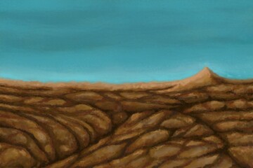 Abstract Landscape Painting - digital painting. The picture is painted by hand on a tablet. © neurostructure