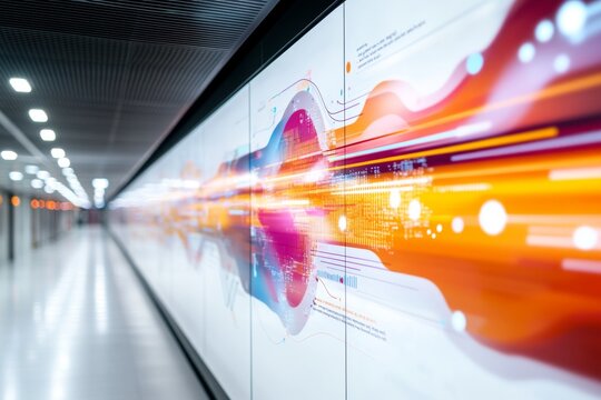 A colorful timeline drawn on a large whiteboard during a history lesson, with vibrant annotations and arrows
